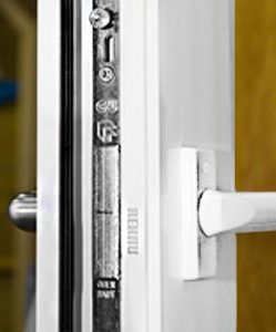 Vinyl Swing Door Locking System